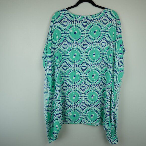 Tori Richard Green and Blue Flowy Dress‎ Size Medium - Picture 7 of 9